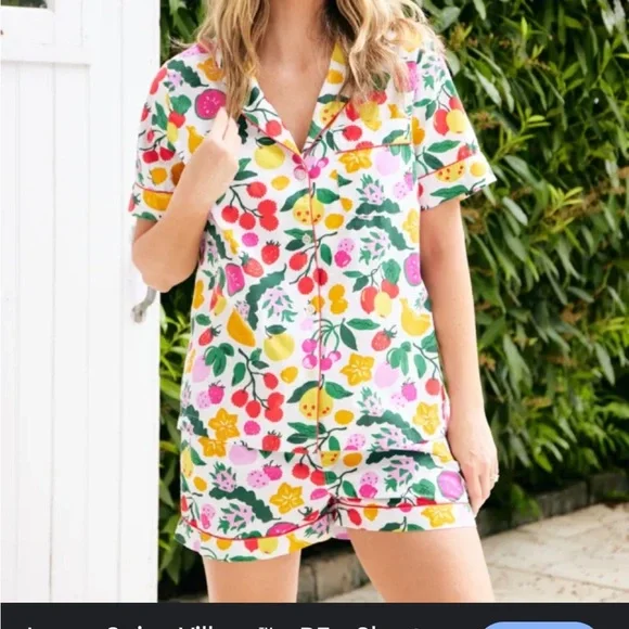 Printfresh Organic Cotton Short Sleep Set - Colorful Fruit Smoothie - Picture 1 of 13